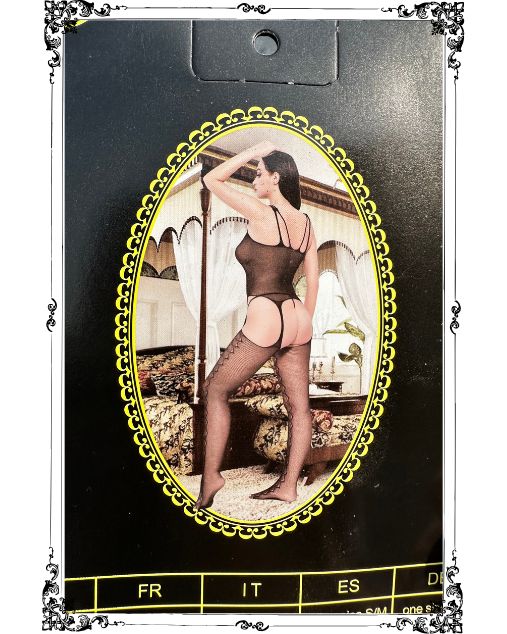 Sculpted Seduction: Sheer Full Body Stocking Elegance (4563)