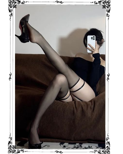 Sexy Leg Stockings with Red Garter Belt for Women