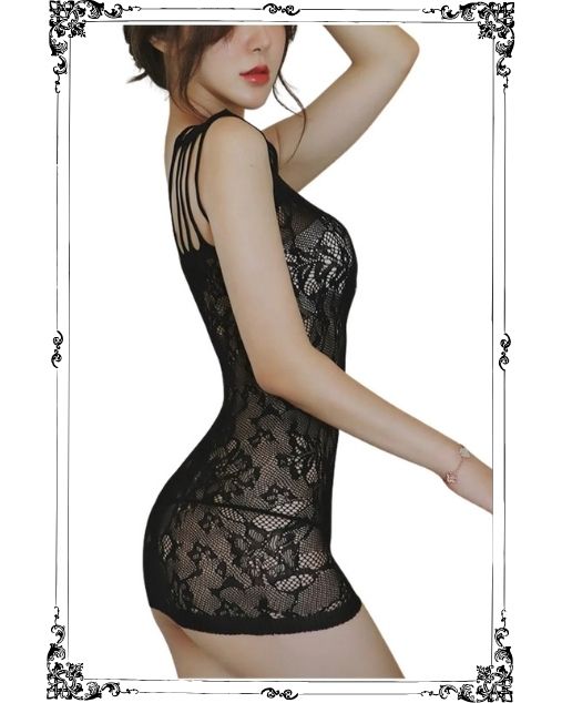 Off‑Shoulder Fishnet Half Body Stocking