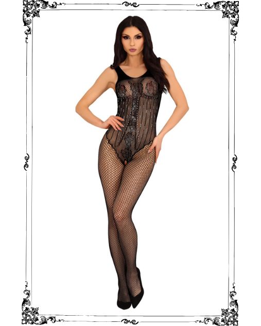 LC Marlies Rhinestone Embellishment Full Body Stocking