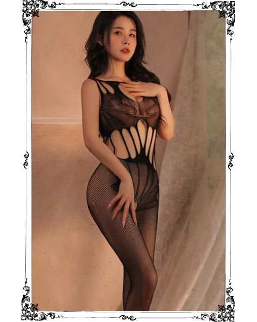 Girls Club One‑Piece Hollow Net Full Body Stocking