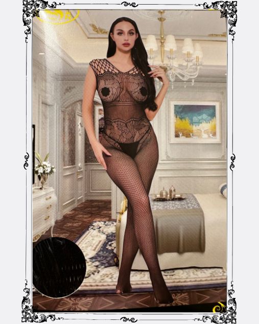 Front and Back Box Design Body Stocking for Young Woman
