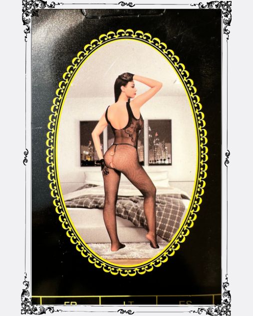 Front Criss Cross Design with Back Hole Full Body Stocking