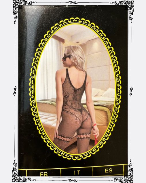 Flowery Pattern with Leg Geometry Design Full Body Stocking