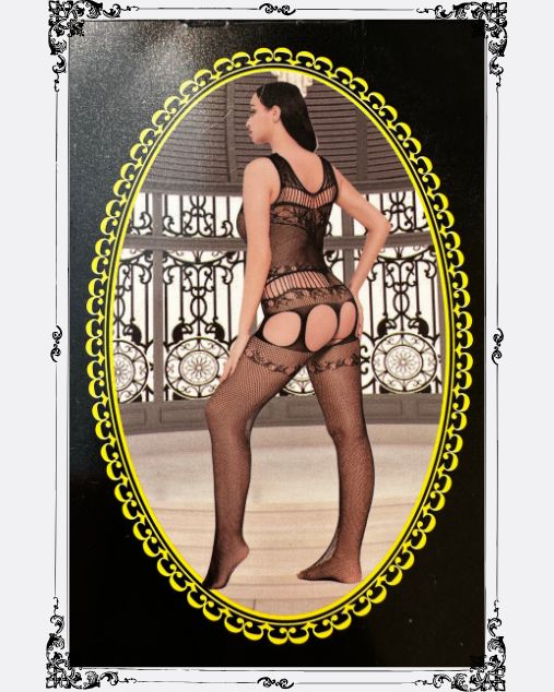 Crew Neck Beautiful Grill Pattern Young Women Full Body Stoking