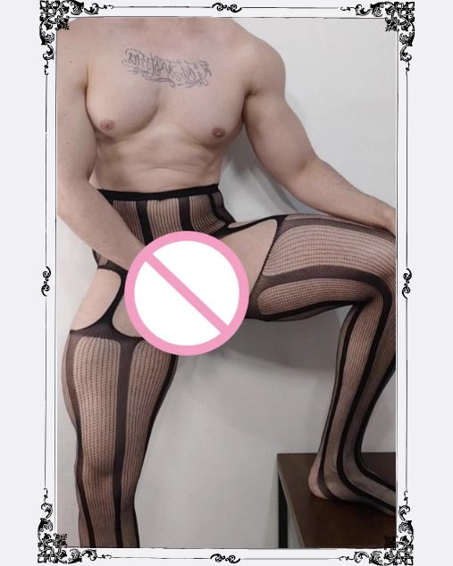 Vertical Lines Pattern Design Stocking for Men