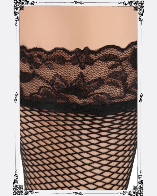 Men’s Lace Welt Fishnet Knee Length Leg Stockings