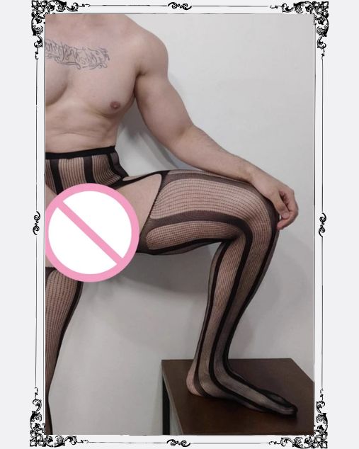 Vertical Lines Pattern Design Stocking for Men