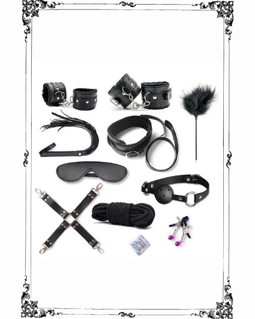 Unisex 10 PCs Elegant Grey Playful Kit (BDSM by Fifty Shades)