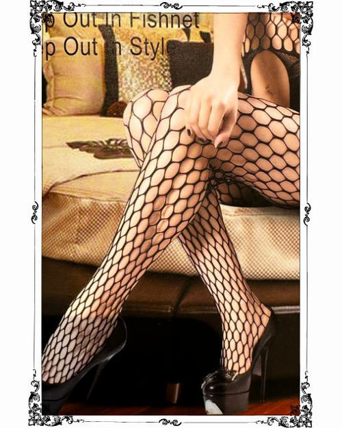 Big Fishnet Off Sleeve Back & Front Hole Full Stockings (13200B)