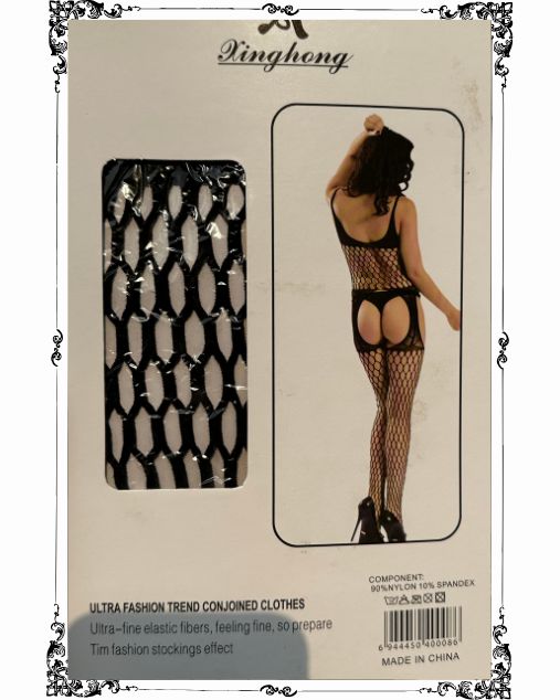 Big Fishnet Off Sleeve Back & Front Hole Full Stockings (13200B)