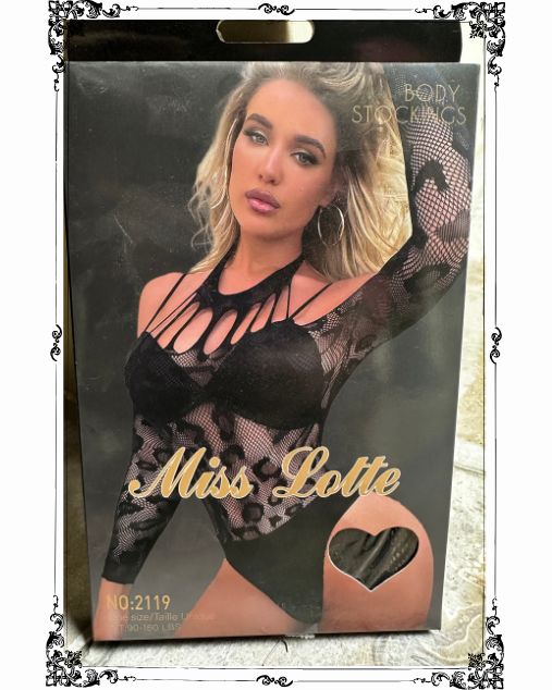 Crew Neck Halter Rhinestone Embellishment Half Body Stocking (2119)