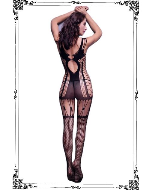 Velour Eclipse Silhouette Full Body Stocking