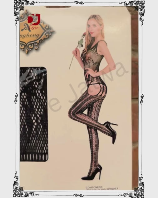 Rebel Net Cut-Out Full Body Stocking (8707)