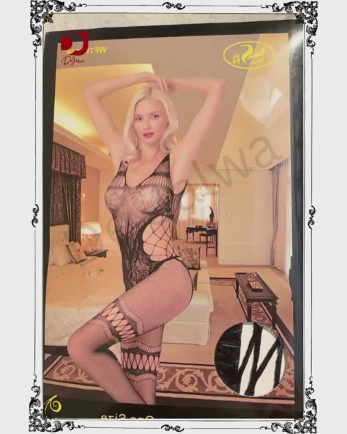 Side Blocks Pattern Full Body Stocking