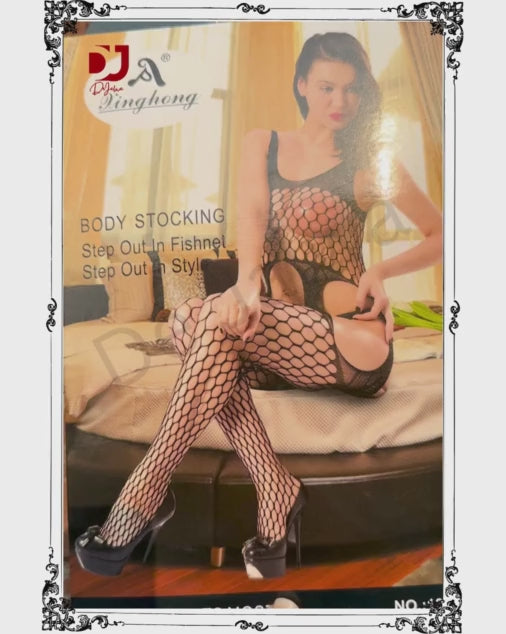 Big Fishnet Off Sleeve Back & Front Hole Full Stockings (13200B)