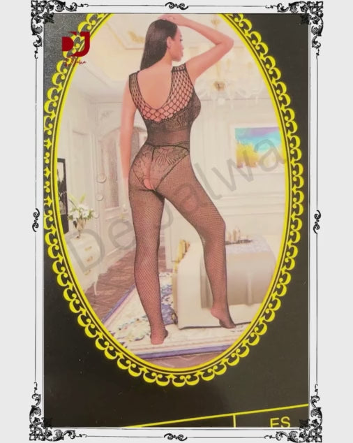 Front and Back Box Design Body Stocking for Young Woman